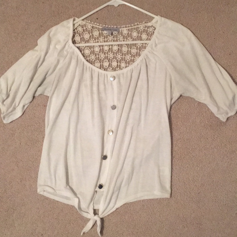 Open lace back shirt